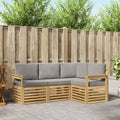 Outdoor-Sofagarnitur 4 pcs Weiß und Hellgrau