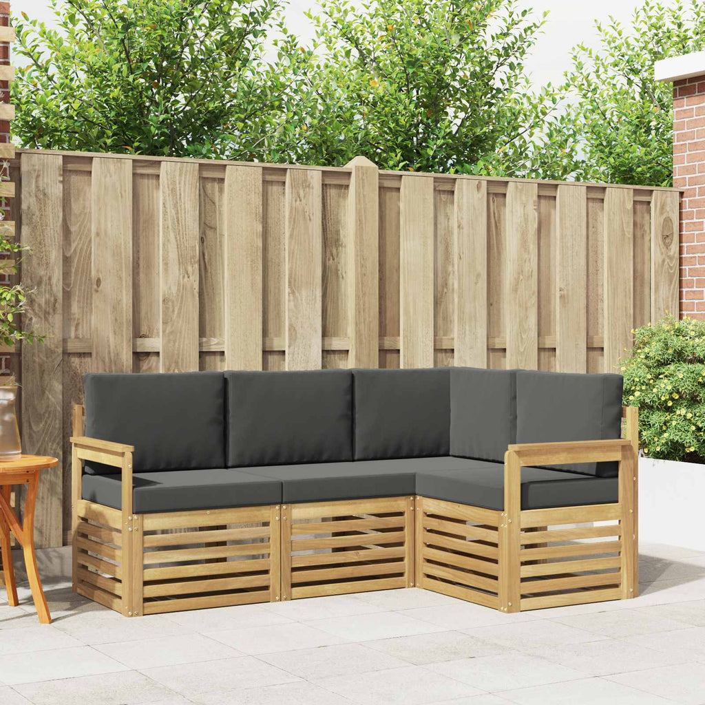 Outdoor-Sofagarnitur 4 pcs Weiß und Anthrazit