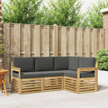 Outdoor-Sofagarnitur 4 pcs Weiß und Anthrazit