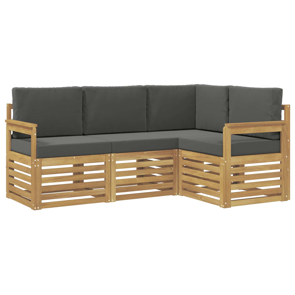Outdoor-Sofagarnitur 4 pcs Weiß und Anthrazit