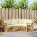 Outdoor-Sofagarnitur 4 pcs Weiß und Creme 187,5 x 128,5 x 73 cm