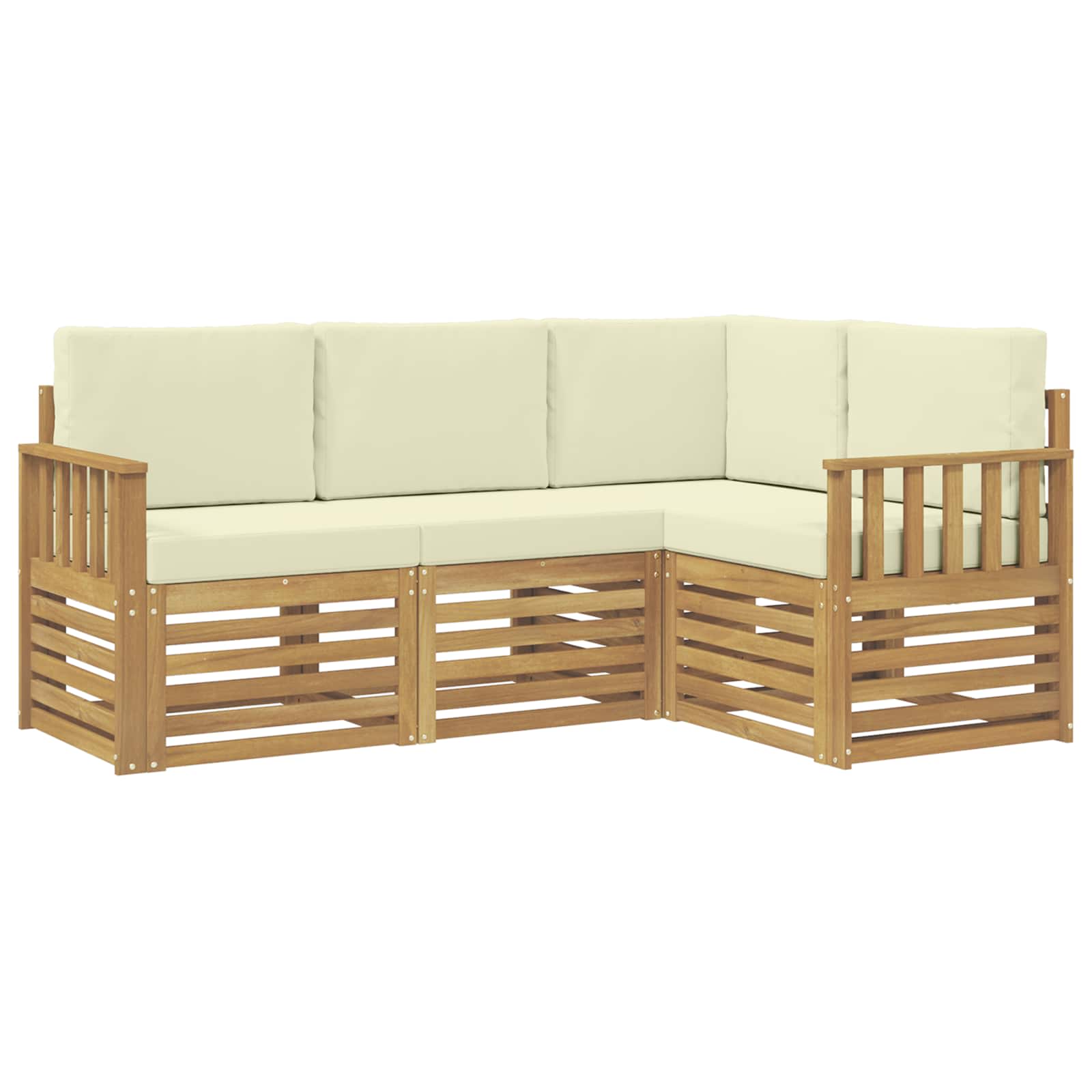 Outdoor-Sofagarnitur 4 pcs Weiß und Creme 187,5 x 128,5 x 73 cm