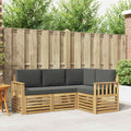 Outdoor-Sofagarnitur 4 pcs Weiß und Anthrazit