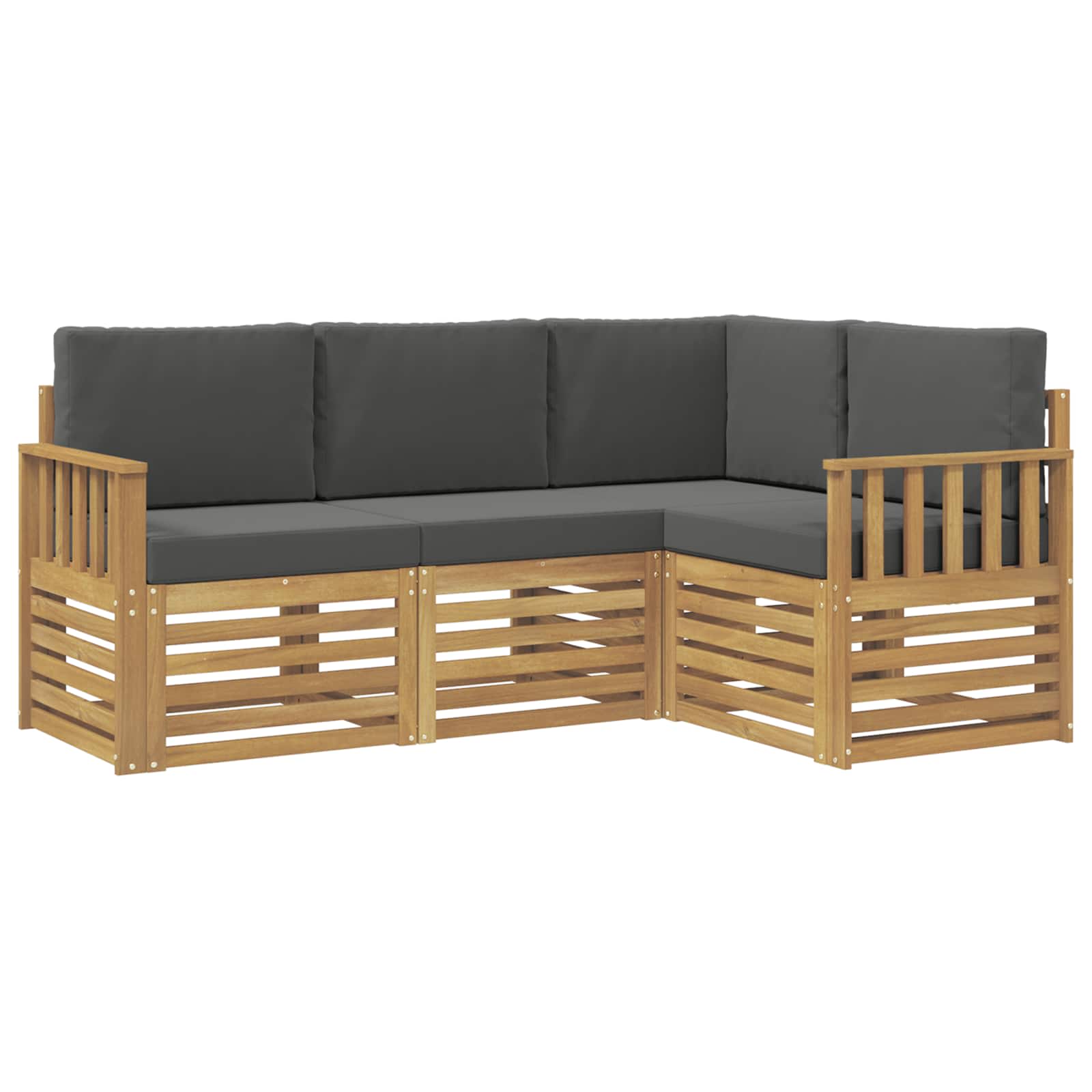 Outdoor-Sofagarnitur 4 pcs Weiß und Anthrazit