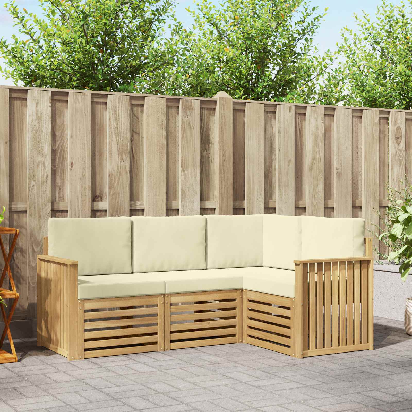 Sofagarnituren 4 pcs Weiß und Creme 187,5 x 128,5 x 73 cm