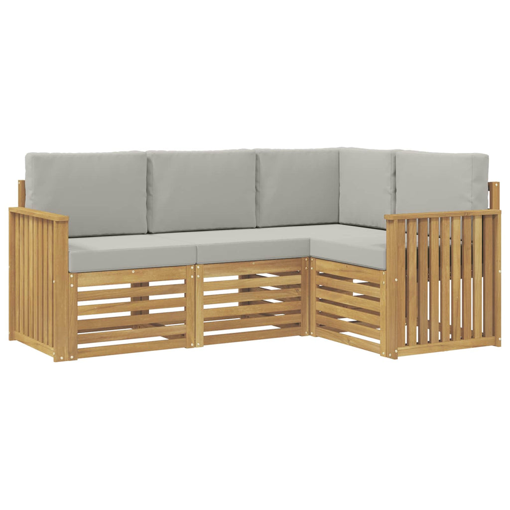 Sofagarnituren 4 pcs Weiß und Hellgrau 187,5 x 128,5 x 73 cm