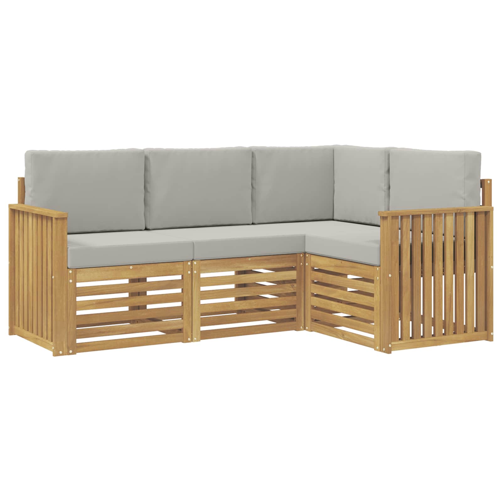 Sofagarnituren 4 pcs Weiß und Hellgrau 187,5 x 128,5 x 73 cm