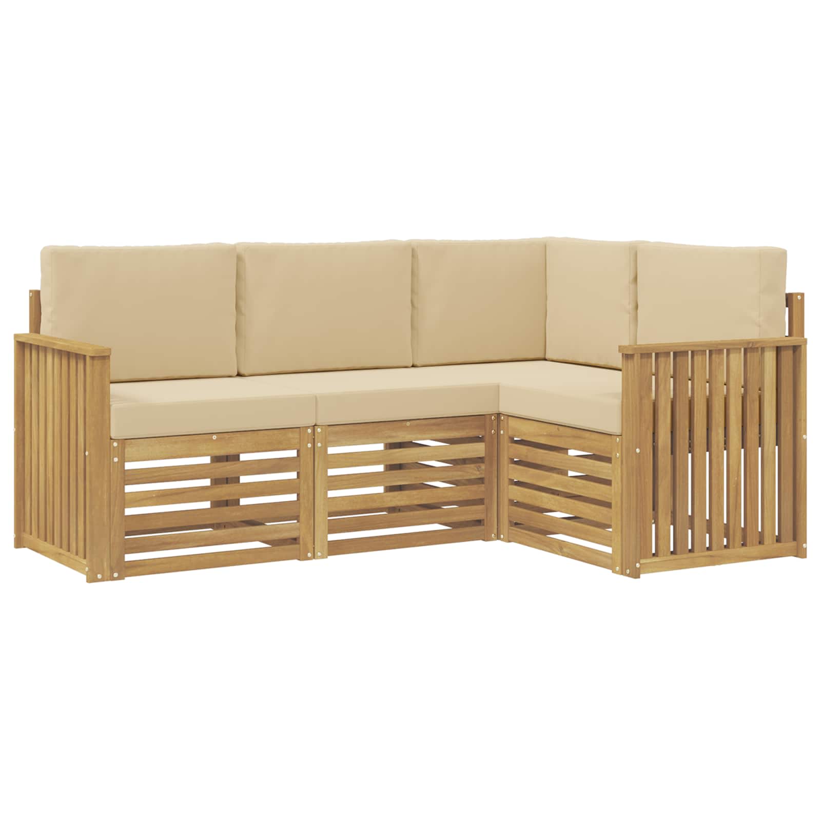 Sofagarnituren 4 pcs Weiß und Beige 187,5 x 128,5 x 73 cm