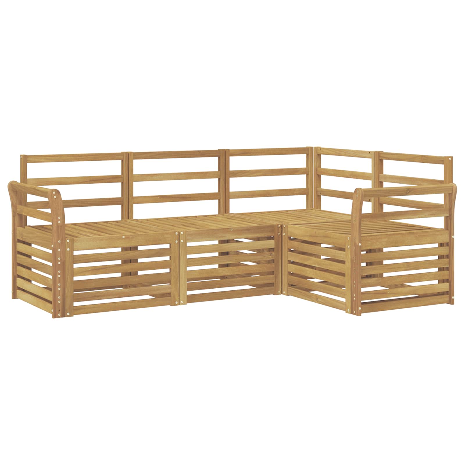 Sofagarnituren 4 pcs Weiß 190 x 130,5 x 73 cm Massivholz Akazie