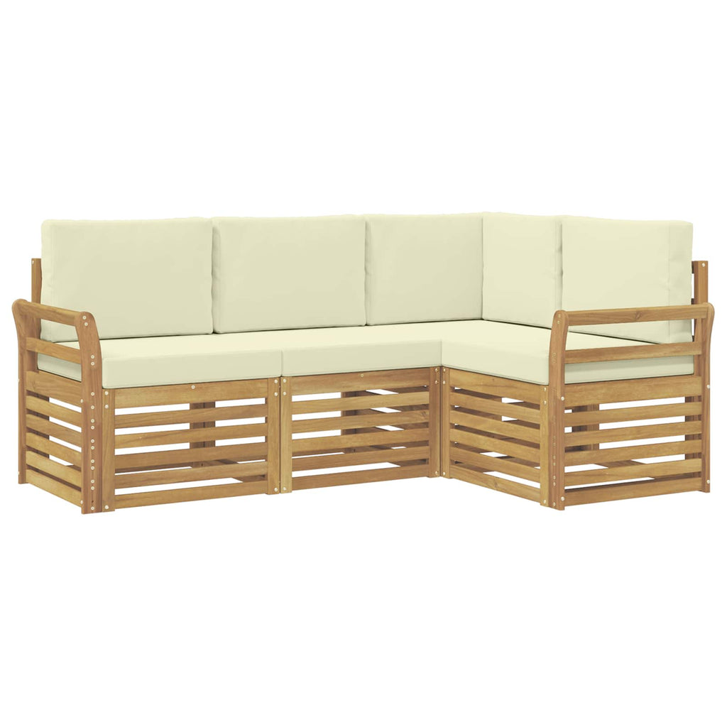 Sofagarnituren 4 pcs Weiß und Creme 190 x 130,5 x 73 cm