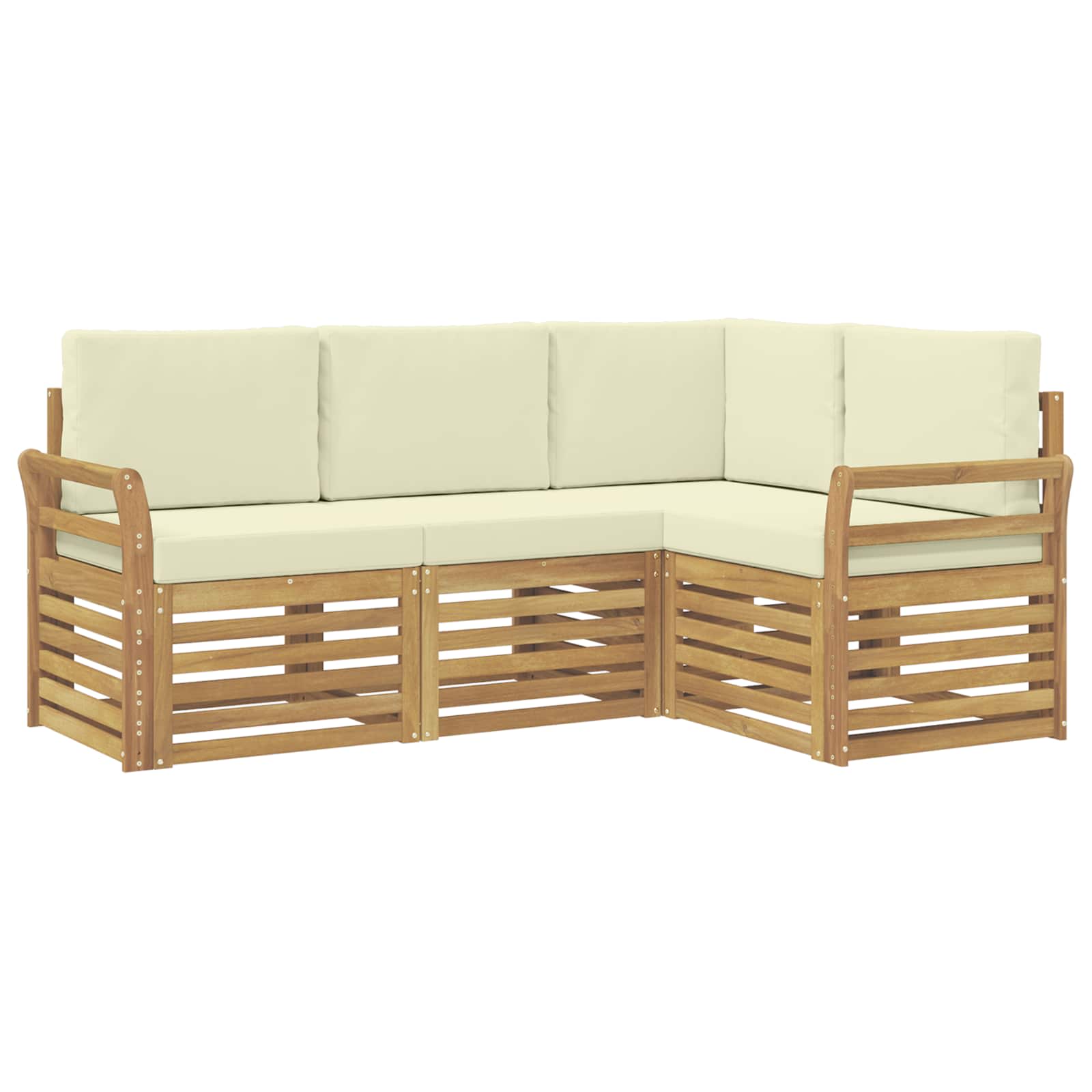 Sofagarnituren 4 pcs Weiß und Creme 190 x 130,5 x 73 cm