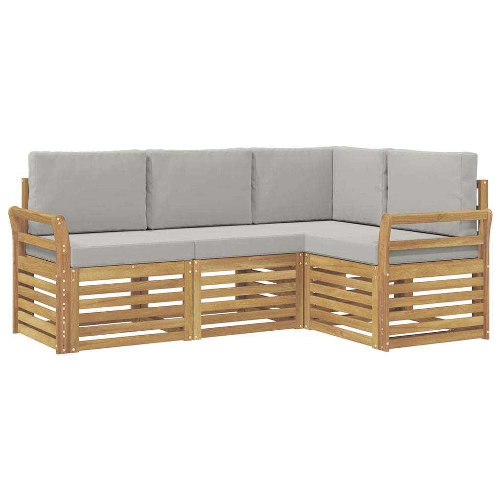 Sofagarnituren 4 pcs Weiß und Hellgrau 190 x 130,5 x 73 cm
