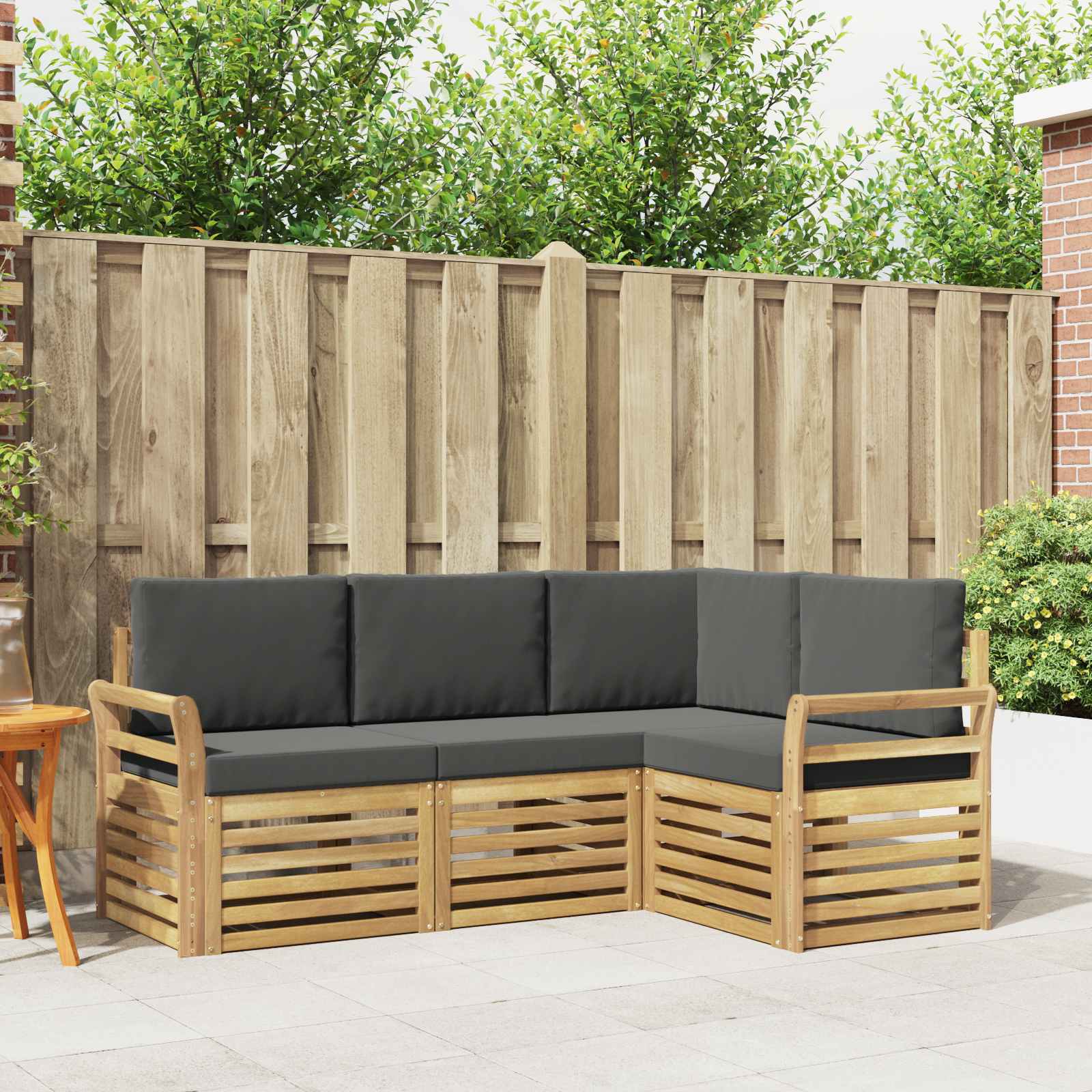 Sofagarnituren 4 pcs Weiß und Anthrazit 190 x 130,5 x 73 cm