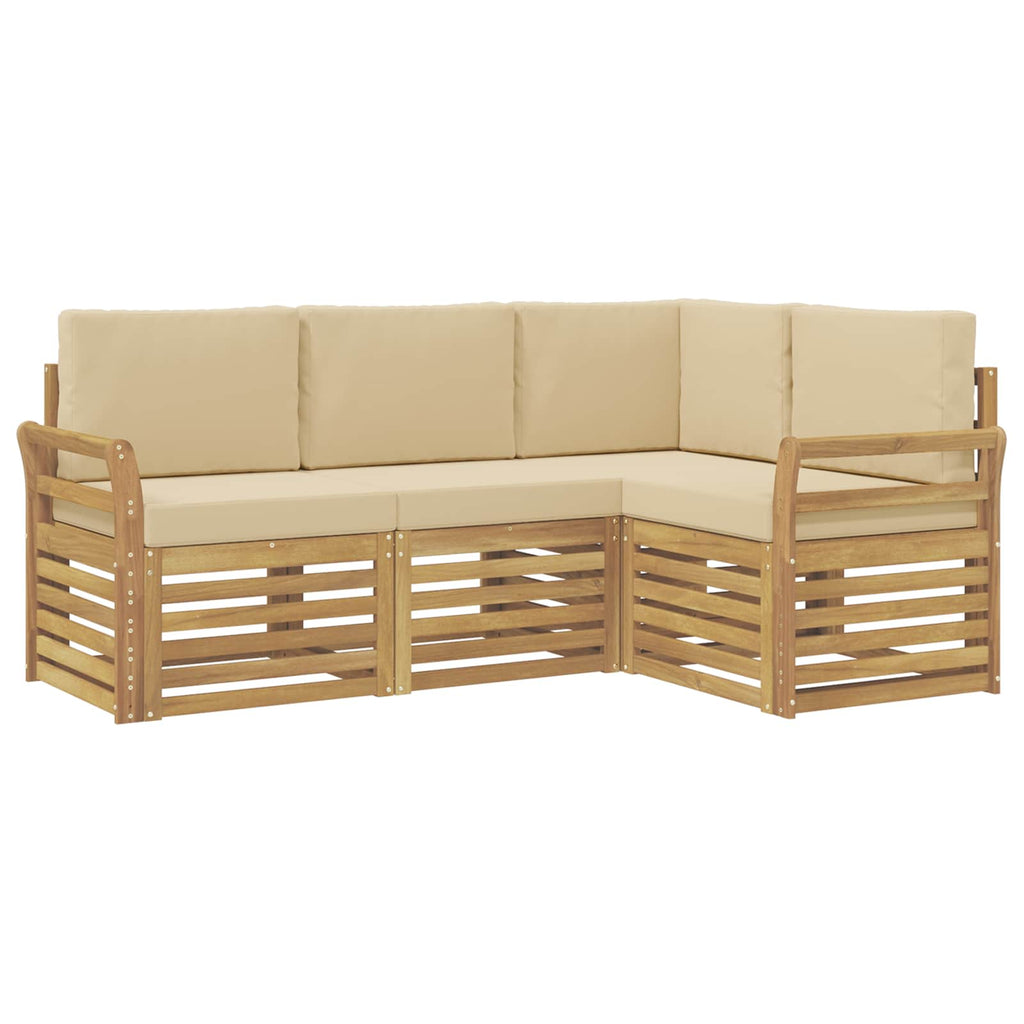 Sofagarnituren 4 pcs Weiß und Beige 190 x 130,5 x 73 cm