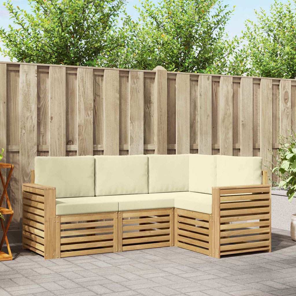 Sofagarnituren 4 pcs Weiß und Creme 191 x 132,5 x 73 cm
