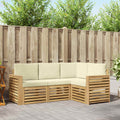 Sofagarnituren 4 pcs Weiß und Creme 191 x 132,5 x 73 cm