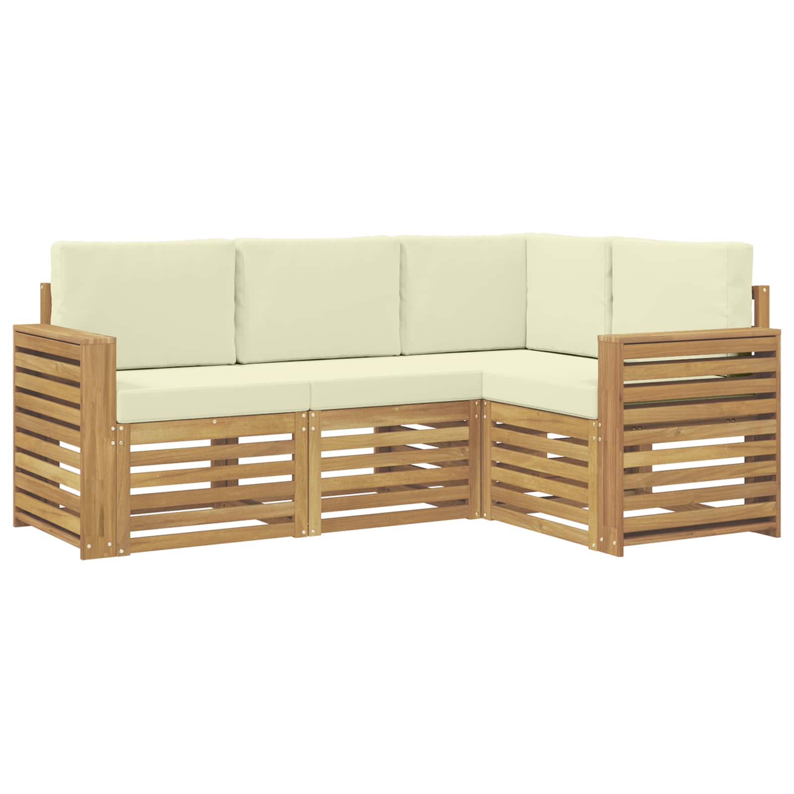 Sofagarnituren 4 pcs Weiß und Creme 191 x 132,5 x 73 cm