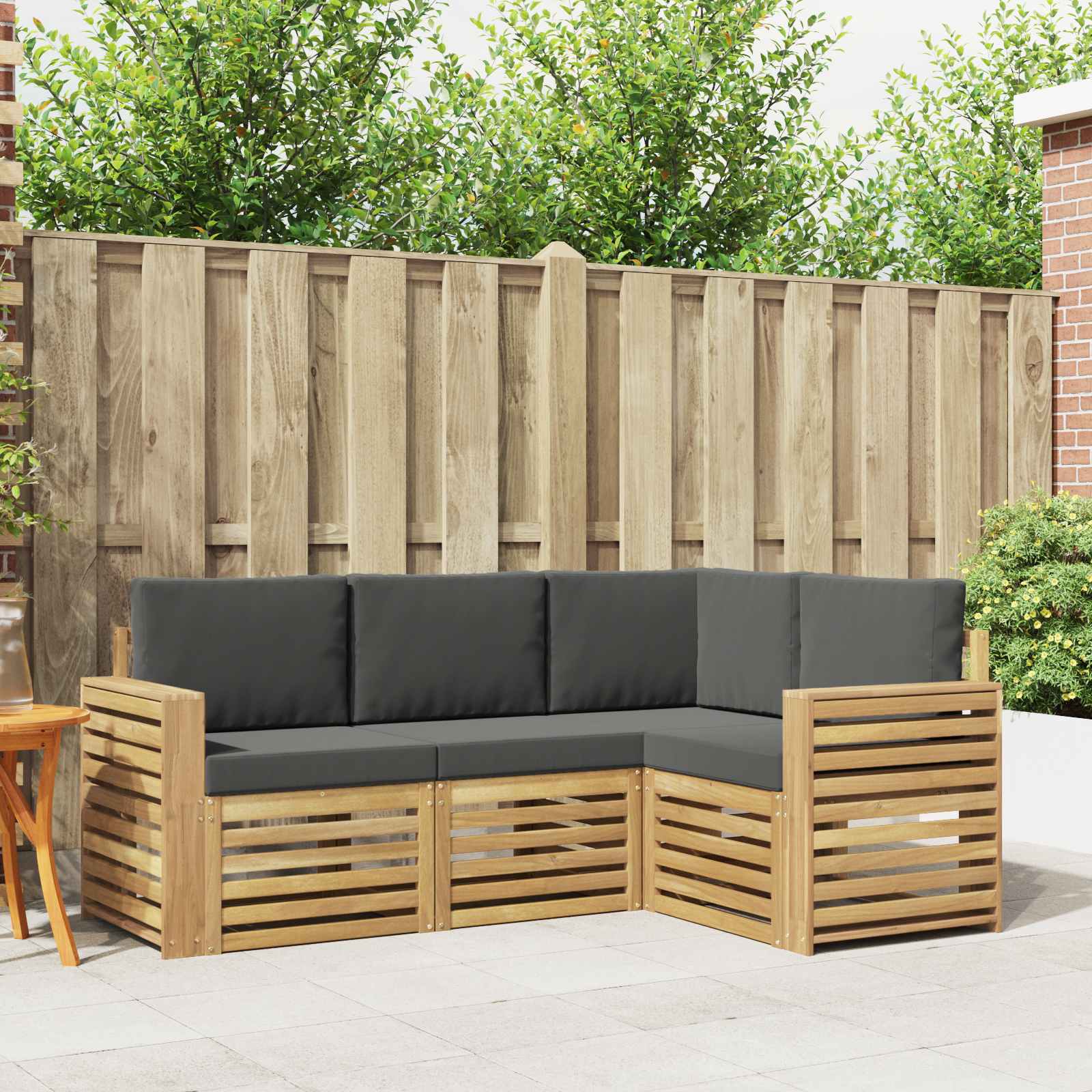 Sofagarnituren 4 pcs Weiß und Anthrazit 191 x 132,5 x 73 cm