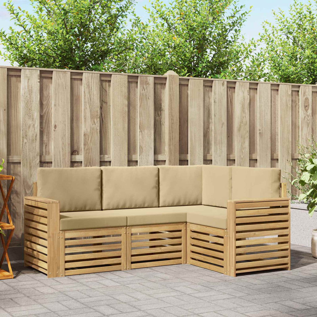 Sofagarnituren 4 pcs Weiß und Beige 191 x 132,5 x 73 cm