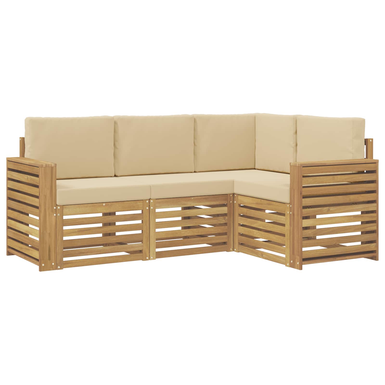 Sofagarnituren 4 pcs Weiß und Beige 191 x 132,5 x 73 cm
