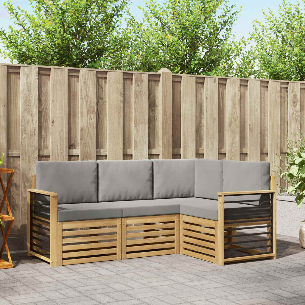 Sofagarnituren 4 pcs Weiß und Hellgrau 187,5 x 128,5 x 73 cm