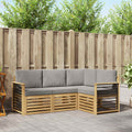 Sofagarnituren 4 pcs Weiß und Hellgrau 187,5 x 128,5 x 73 cm
