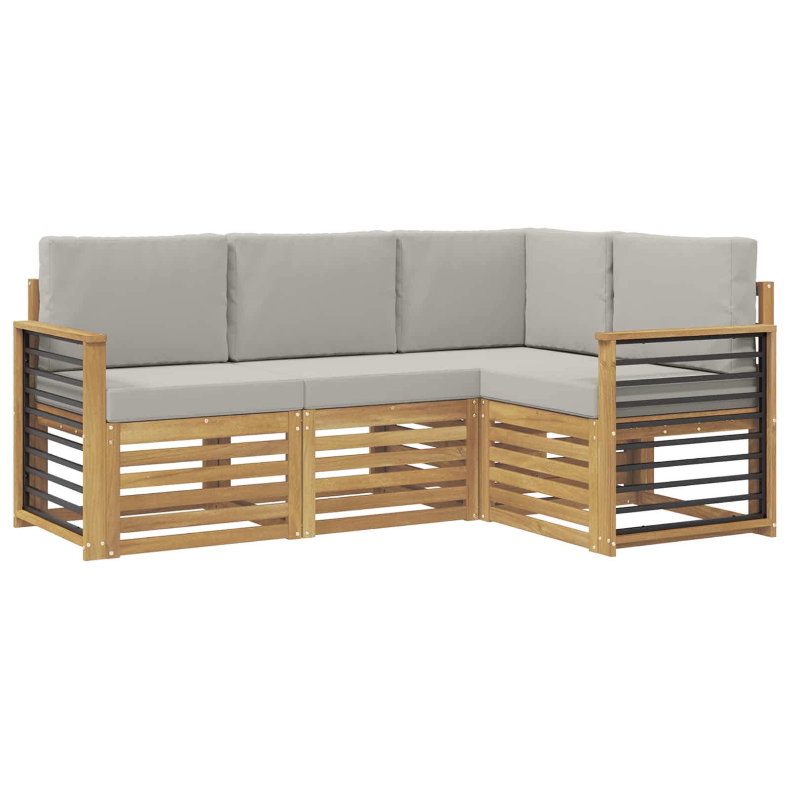 Sofagarnituren 4 pcs Weiß und Hellgrau 187,5 x 128,5 x 73 cm