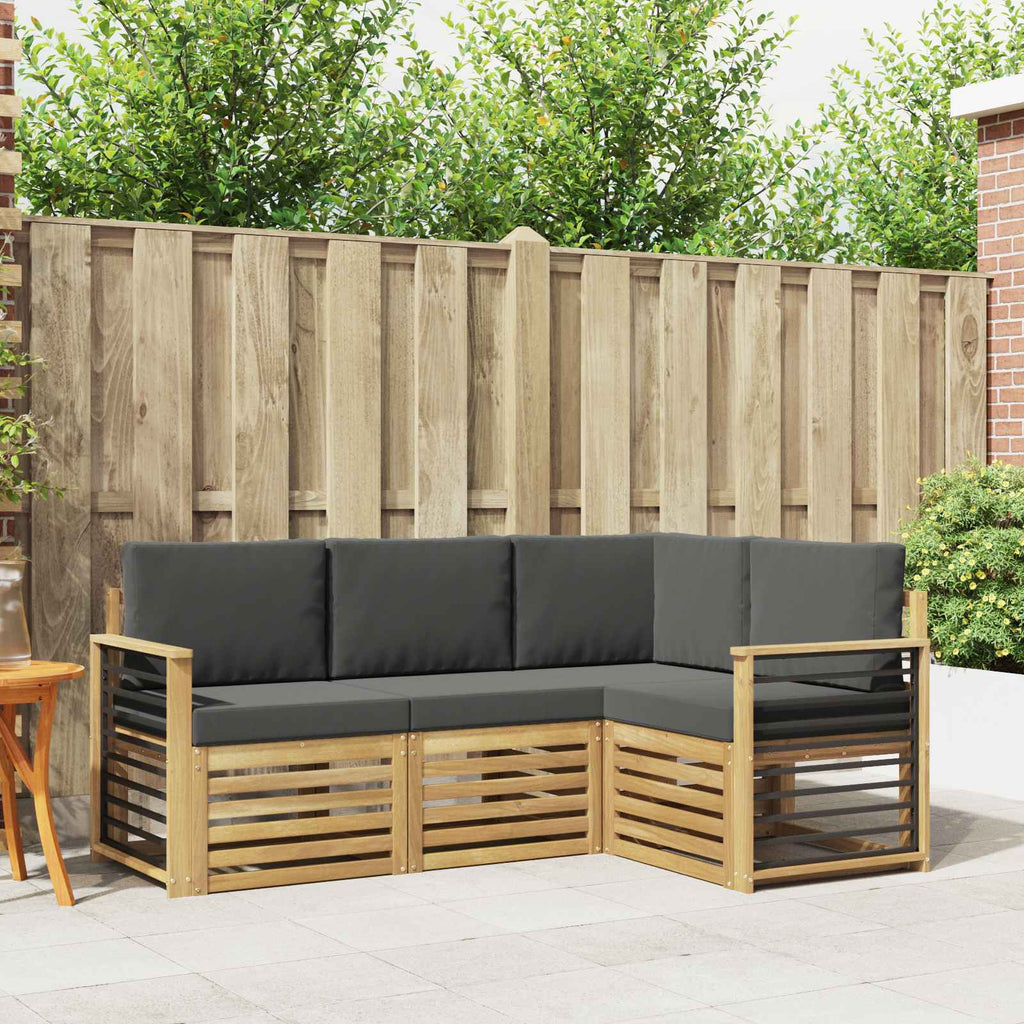 Sofagarnituren 4 pcs Weiß und Anthrazit 187,5 x 128,5 x 73 cm
