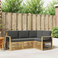 Sofagarnituren 4 pcs Weiß und Anthrazit 187,5 x 128,5 x 73 cm