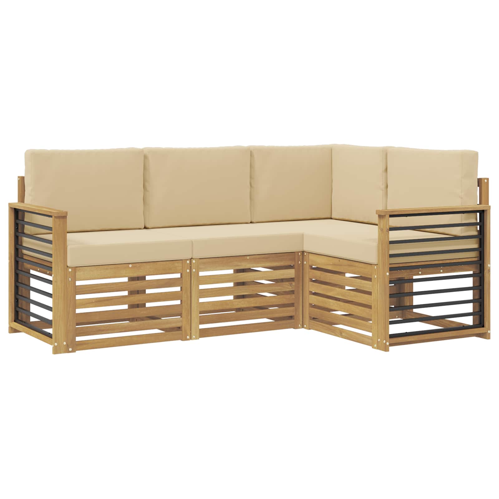 Sofagarnituren 4 pcs Weiß und Beige 187,5 x 128,5 x 73 cm