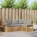 Sofagarnituren 4 pcs Weiß und Hellgrau 185,5 x 126,5 x 73 cm