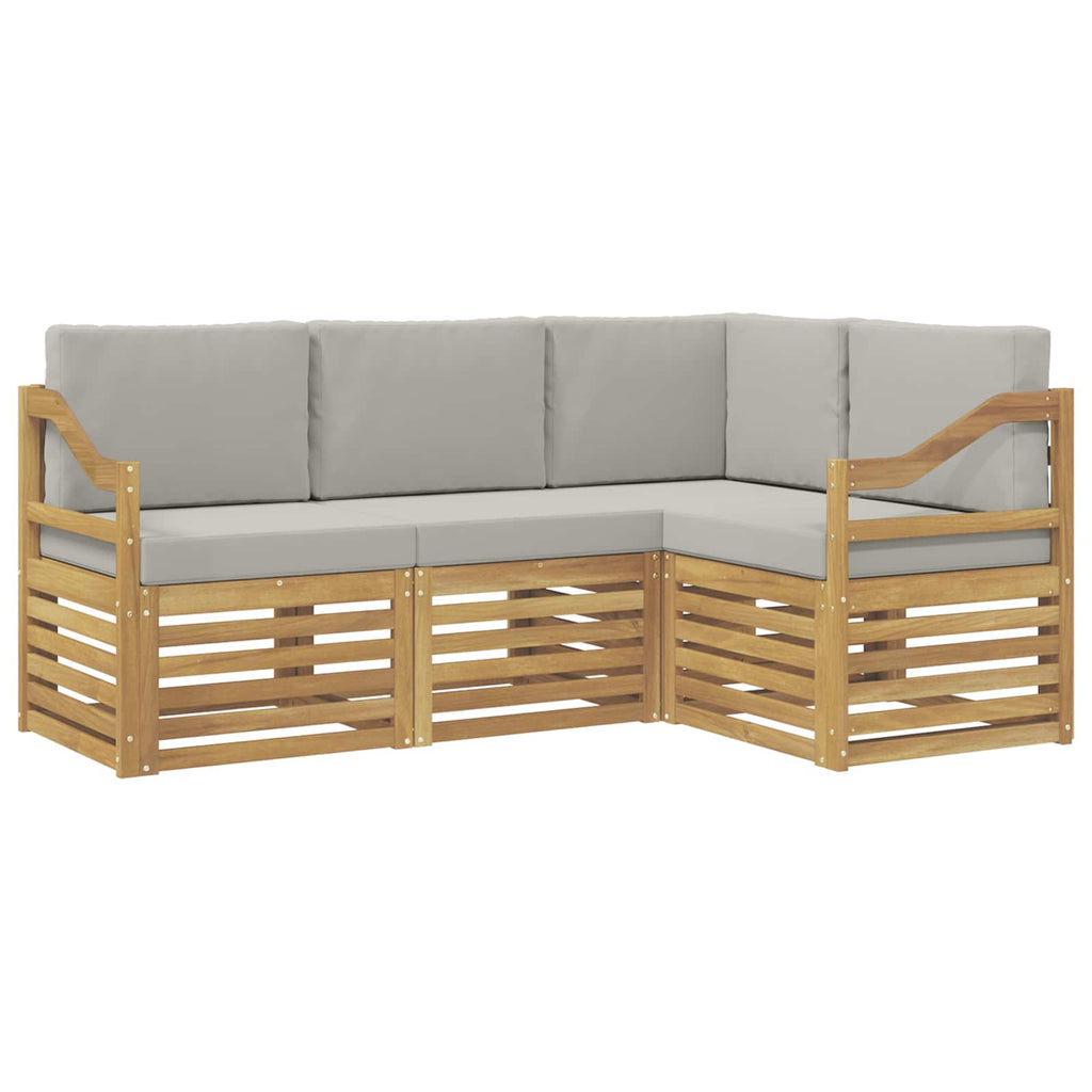 Sofagarnituren 4 pcs Weiß und Hellgrau 185,5 x 126,5 x 73 cm