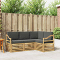 Sofagarnituren 4 pcs Weiß und Anthrazit 185,5 x 126,5 x 73 cm