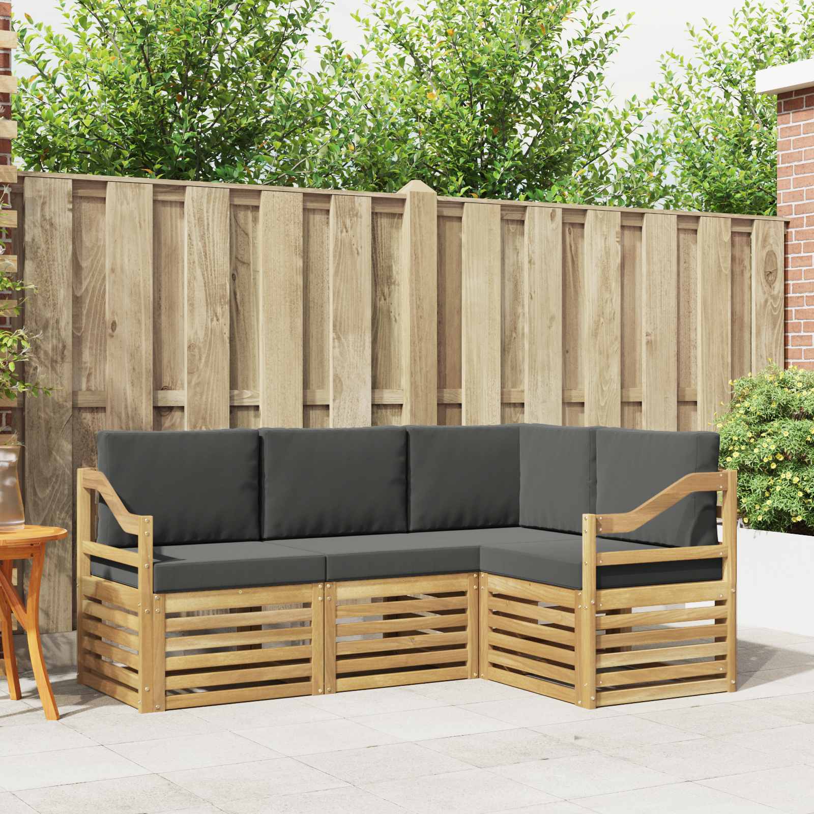 Sofagarnituren 4 pcs Weiß und Anthrazit 185,5 x 126,5 x 73 cm