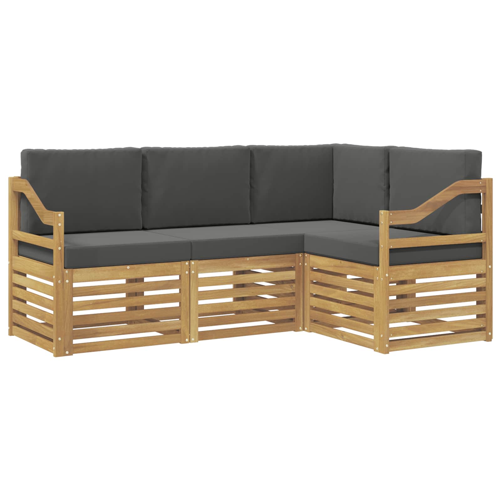 Sofagarnituren 4 pcs Weiß und Anthrazit 185,5 x 126,5 x 73 cm