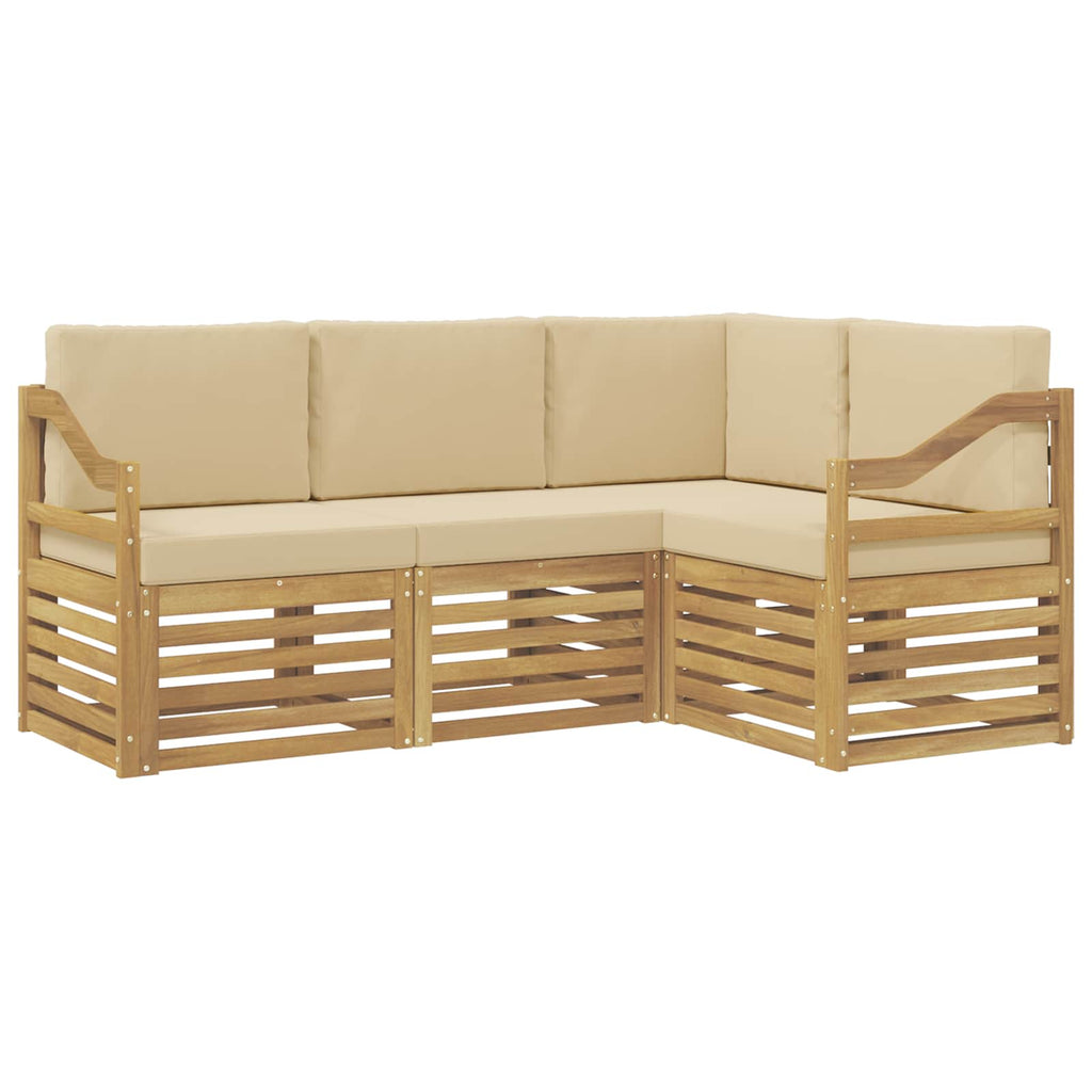 Sofagarnituren 4 pcs Weiß und Beige 185,5 x 126,5 x 73 cm