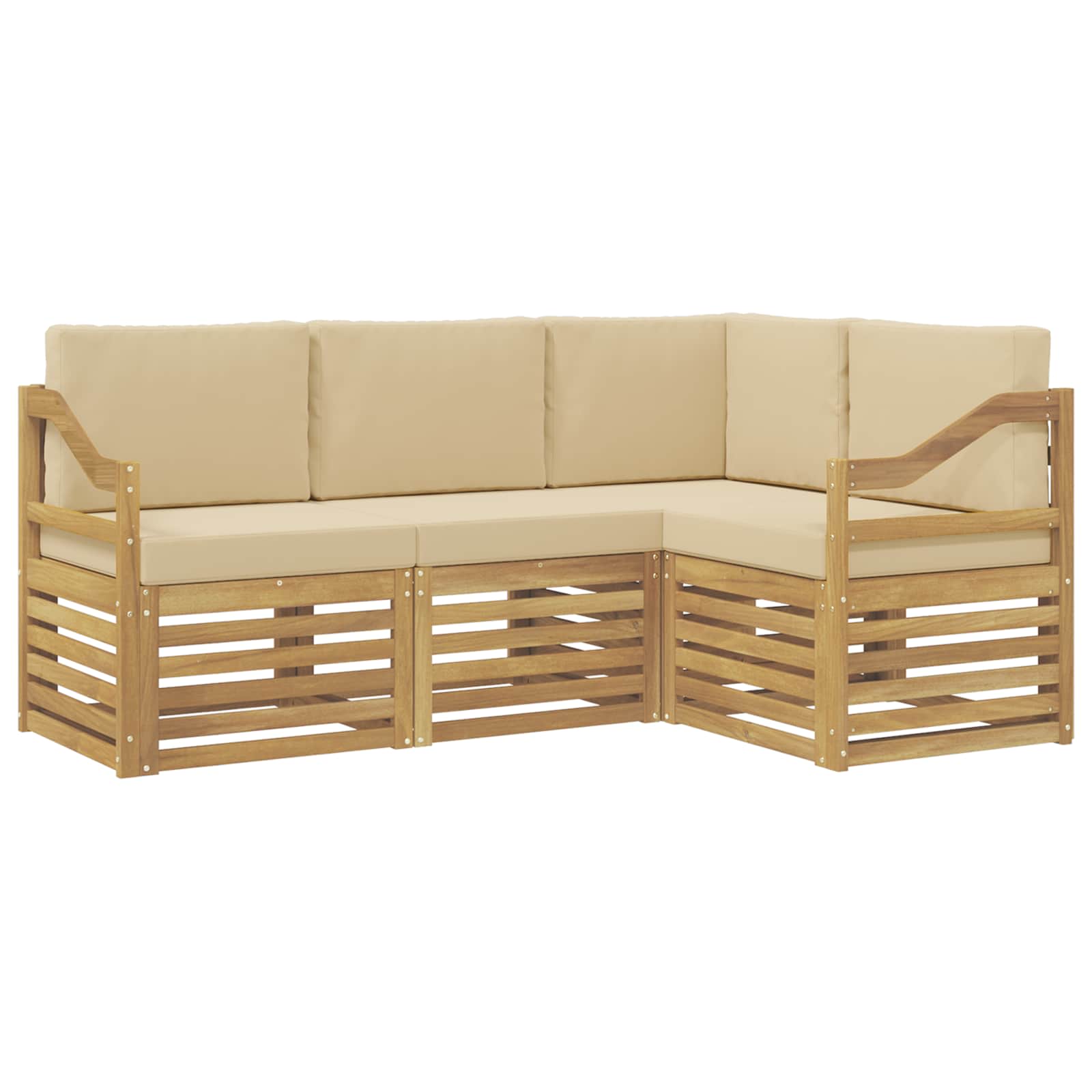 Sofagarnituren 4 pcs Weiß und Beige 185,5 x 126,5 x 73 cm