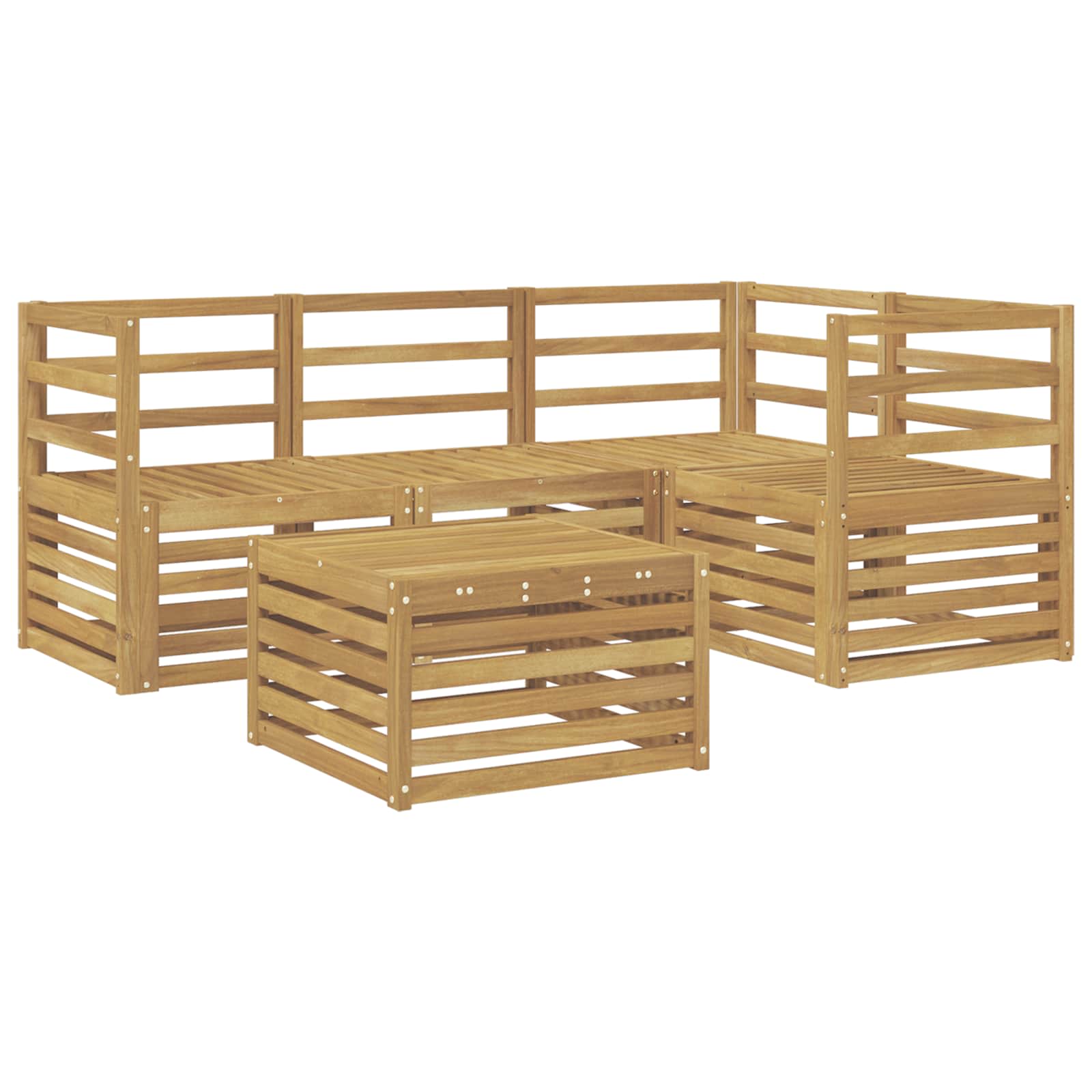 Outdoor-Sofagarnitur 5 pcs Weiß 59 x 59 x 37 cm
