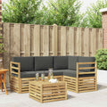 Outdoor-Sofagarnitur 5 pcs Weiß und Anthrazit 59 x 59 x 37 cm