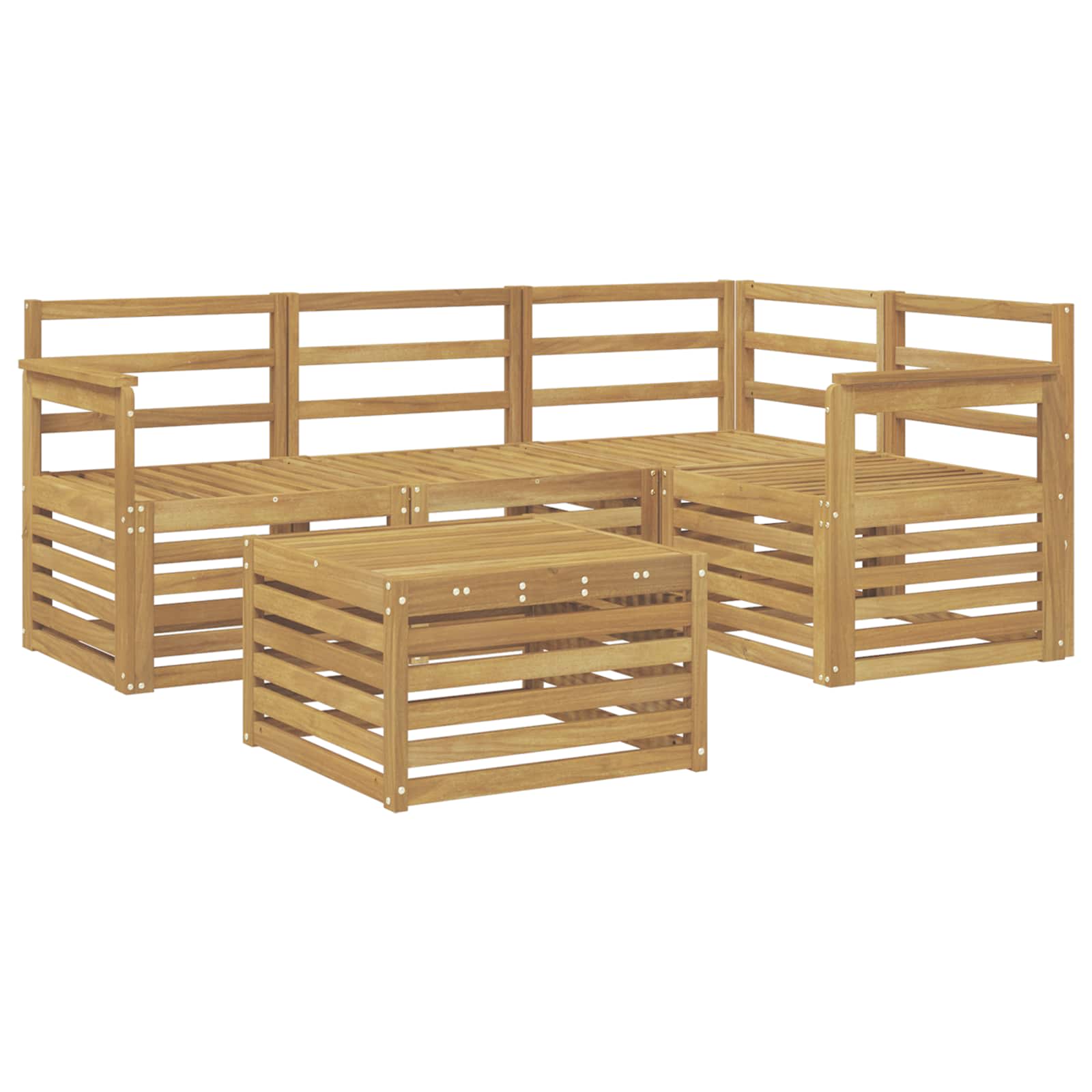 Outdoor-Sofagarnitur 5 pcs Weiß 59 x 59 x 37 cm