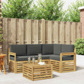 Outdoor-Sofagarnitur 5 pcs Weiß und Anthrazit 59 x 59 x 37 cm
