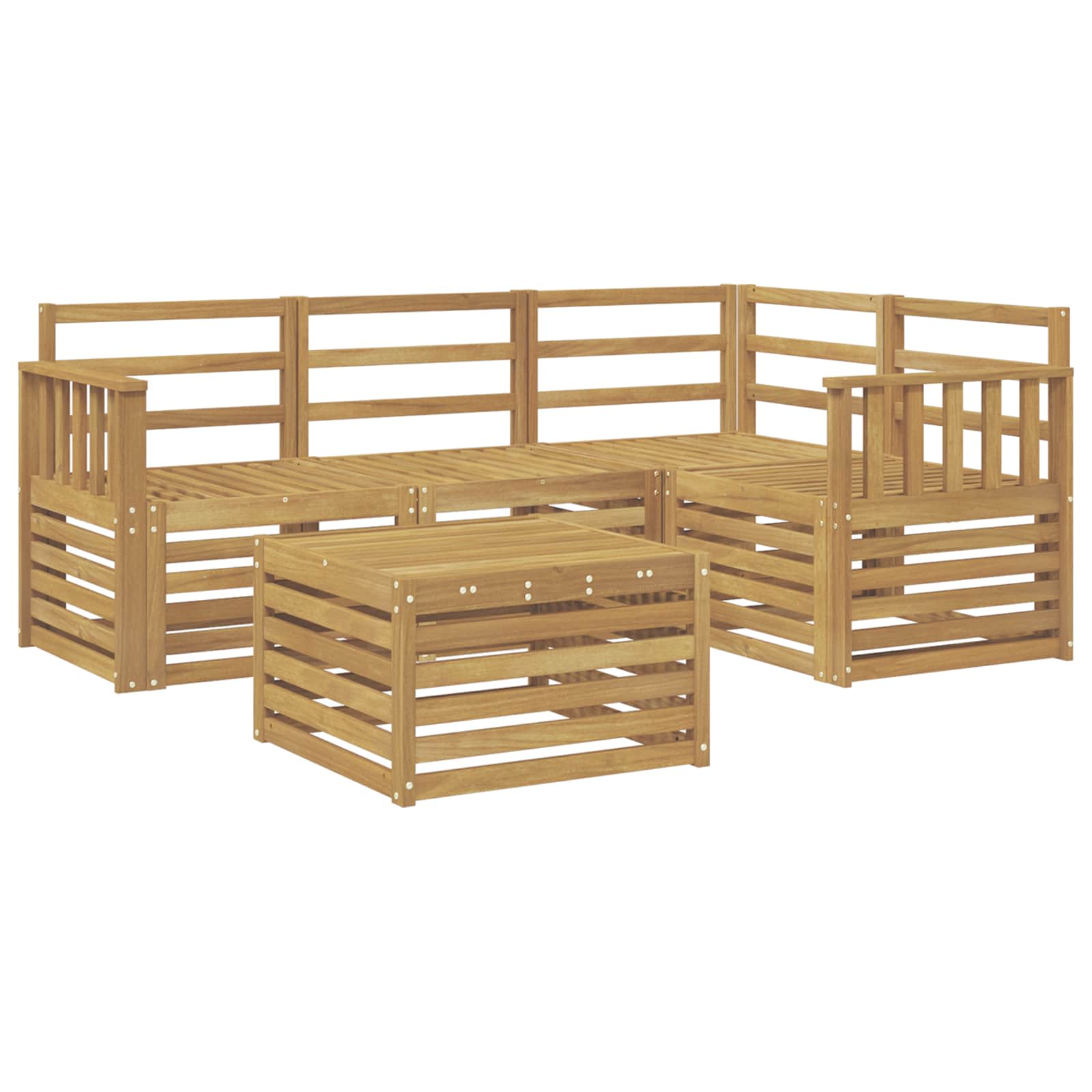Outdoor-Sofagarnitur 5 pcs Weiß 59 x 59 x 37 cm