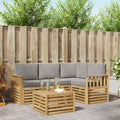 Outdoor-Sofagarnitur 5 pcs Weiß und Hellgrau 59 x 59 x 37 cm