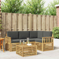 Outdoor-Sofagarnitur 5 pcs Weiß und Anthrazit 59 x 59 x 37 cm