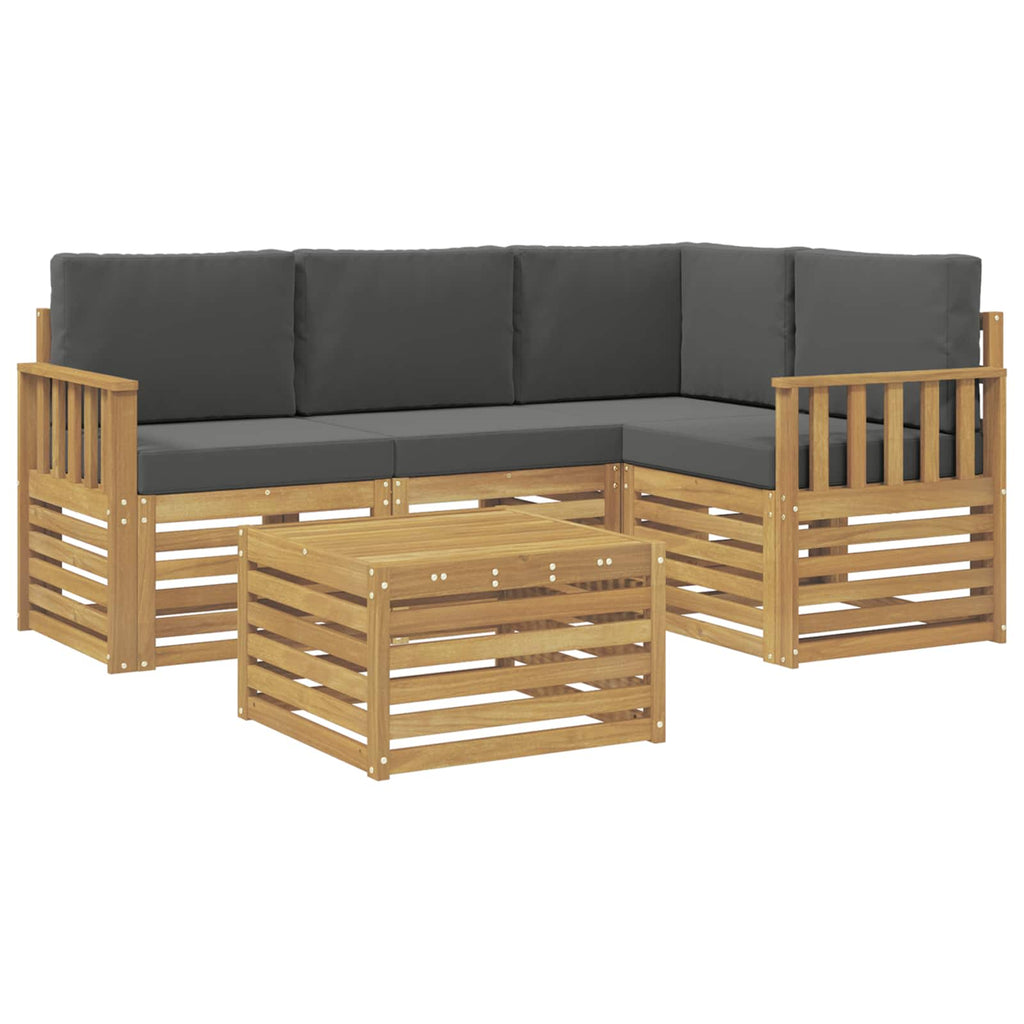 Outdoor-Sofagarnitur 5 pcs Weiß und Anthrazit 59 x 59 x 37 cm