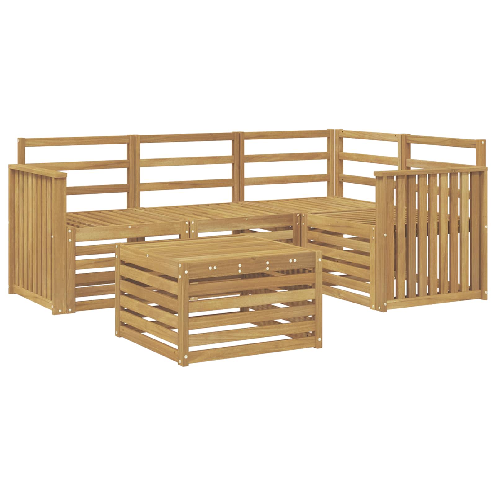 Outdoor-Sofagarnitur 5 pcs Weiß 59 x 59 x 37 cm