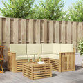 Outdoor-Sofagarnitur 5 pcs Weiß und Creme 59 x 59 x 37 cm