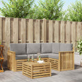 Outdoor-Sofagarnitur 5 pcs Weiß und Hellgrau 59 x 59 x 37 cm