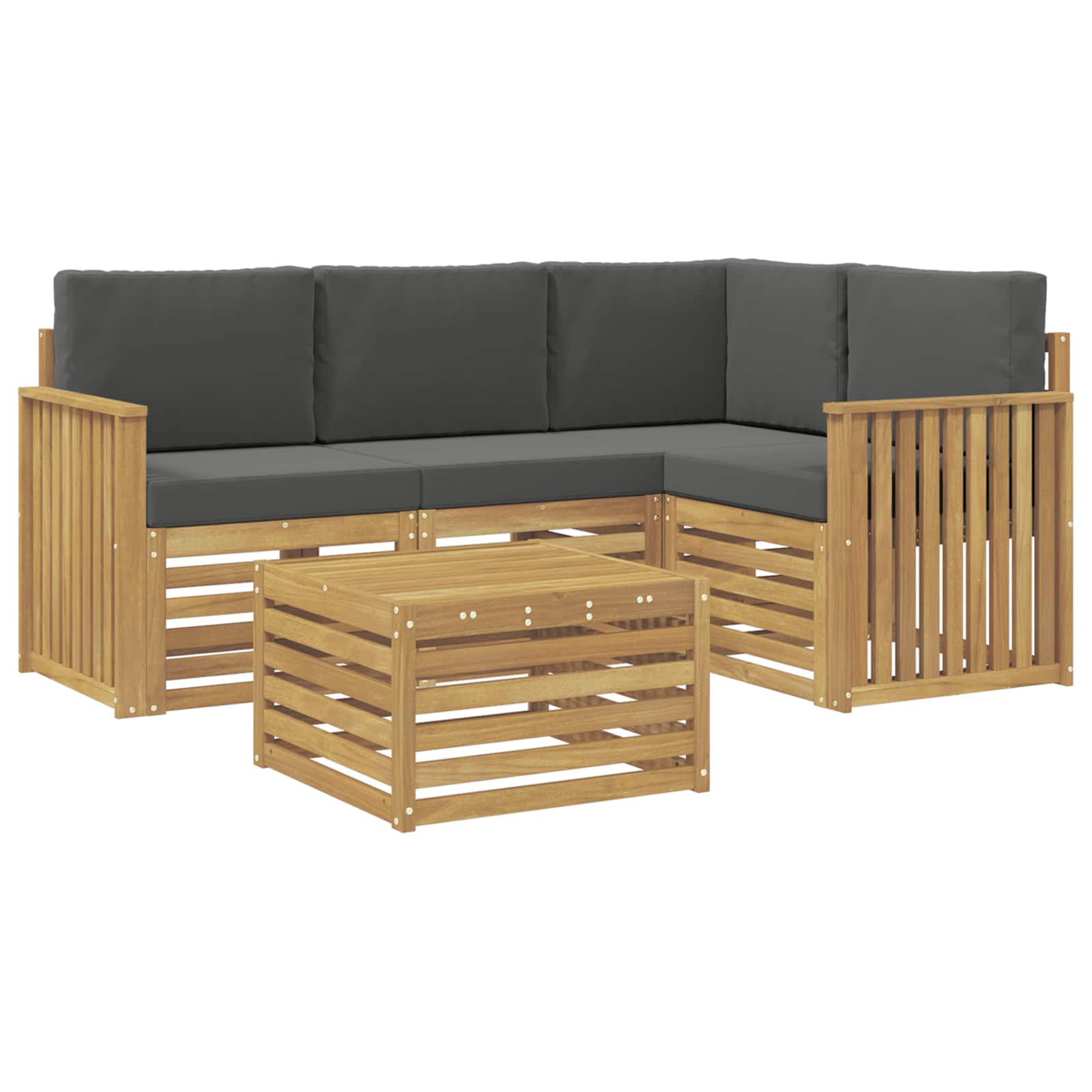 Outdoor-Sofagarnitur 5 pcs Weiß und Anthrazit 59 x 59 x 37 cm