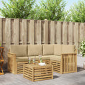 Outdoor-Sofagarnitur 5 pcs Weiß und Beige 59 x 59 x 37 cm